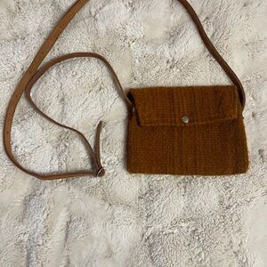 Brown Wool Crossbody Bag